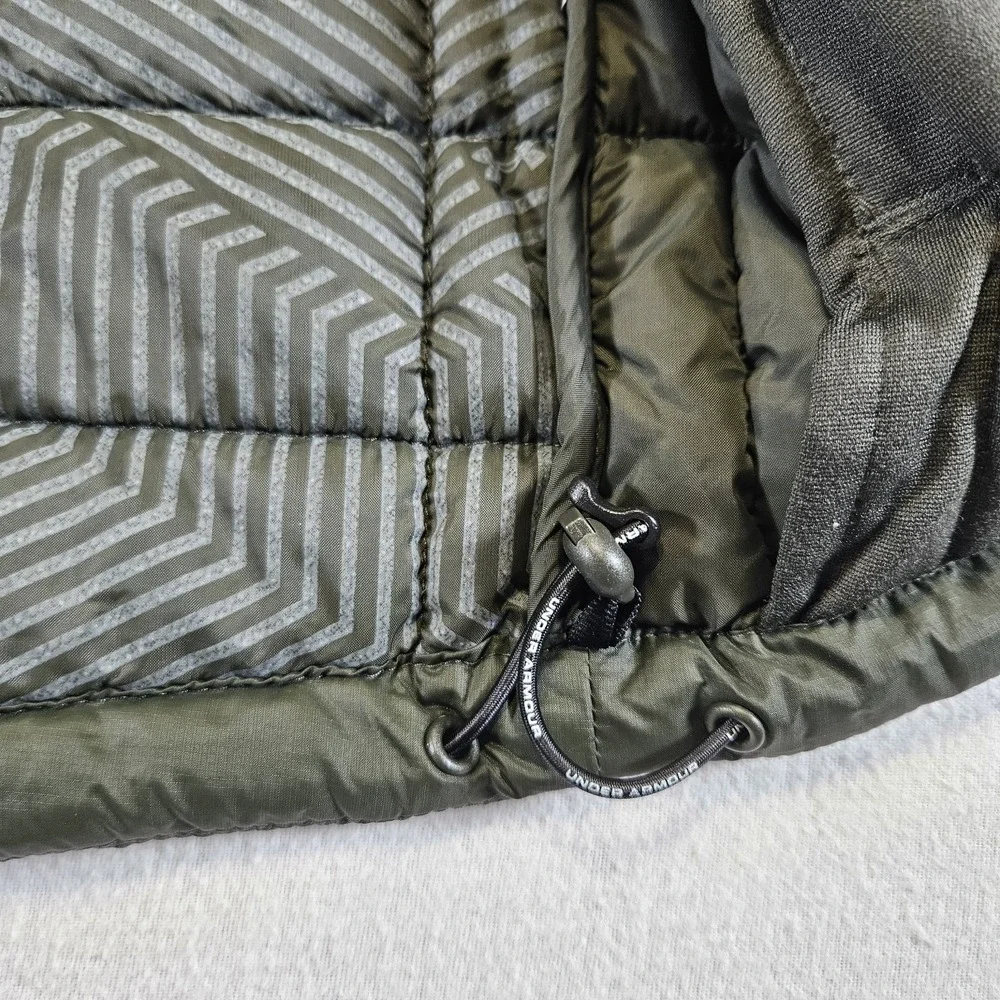 Under Armour Jacket Mens 2XL XXL Green ColdGear Infrared Puffer Quilted Full Zip